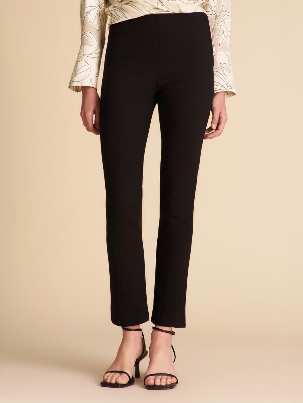 MM Lafleur The Foster Cigarette Pant PowerStretch black work pants women's sz 10